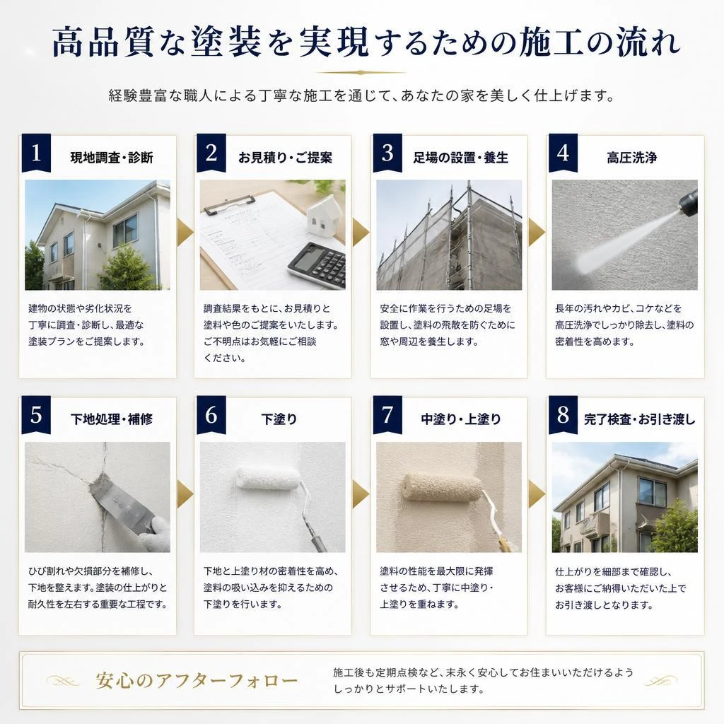 施工の流れと技術力