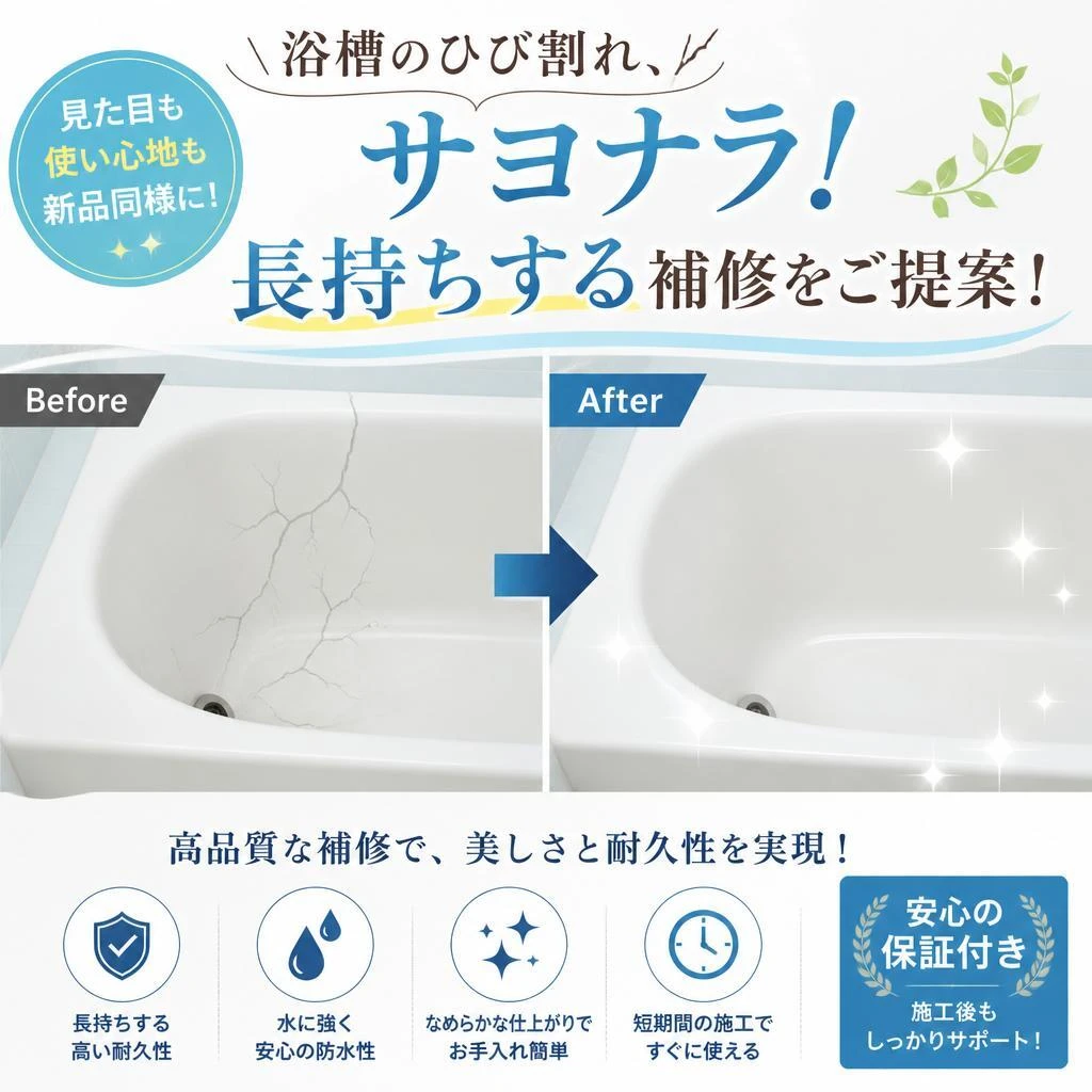 浴槽のひび割れ、サヨナラ！長持ちする補修をご提案！